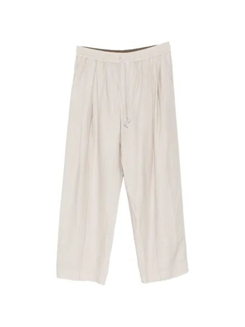 Ziggy Chen thin-stripe drawstring trousers Neutrals 0M2620501