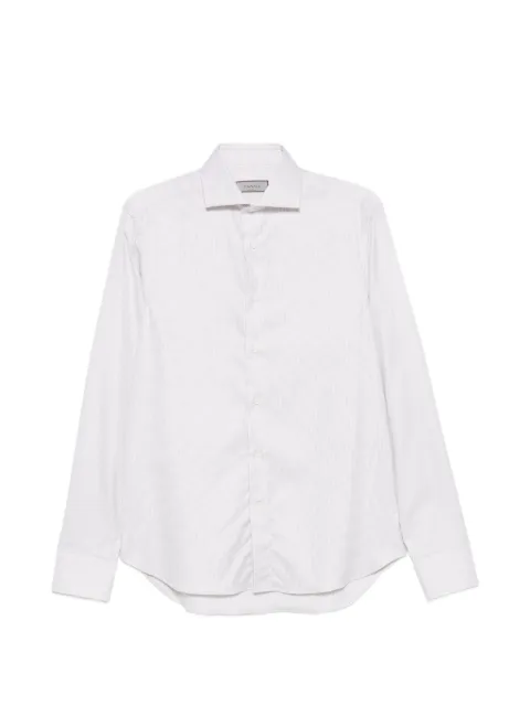 Canali micro-check spread-collar shirt Neutrals CCLX0C3GD03811
