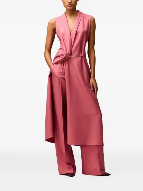 RETORI silk wrap midi dress Pink 03WFADR013SU05