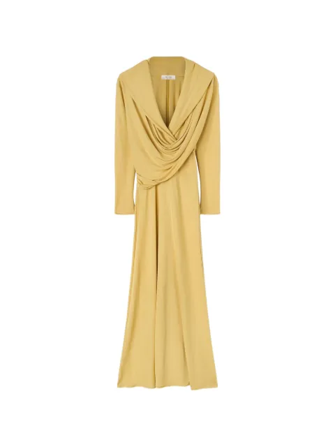 RETORI draped hooded maxi dress Yellow 04WFADR023VU00