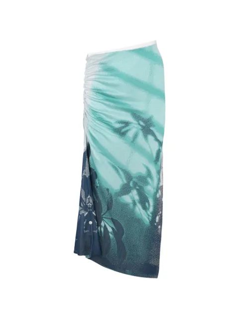 PH5 Lina ruched midi skirt Green SS26SK057TUR