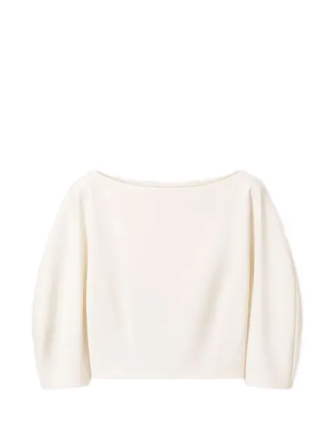 RETORI button-detailed three-quarter sleeve top Neutrals 04WFATO016YU00
