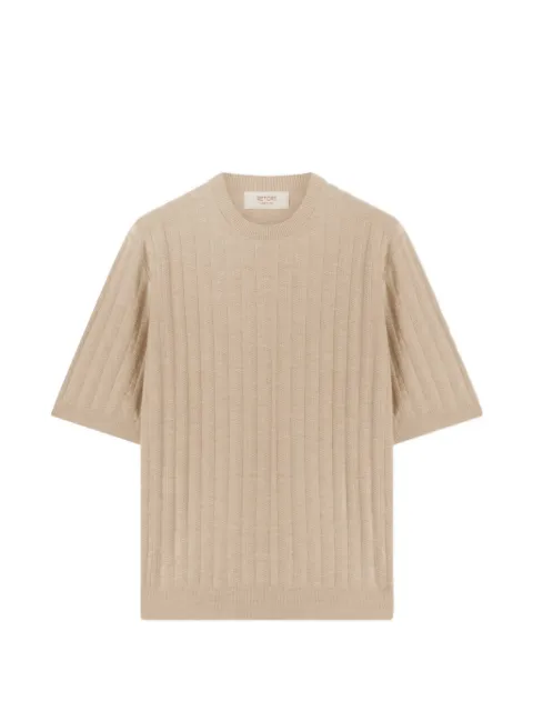 RETORI mini-cable virgin-wool T-shirt Neutrals 01MKNTO112LS02
