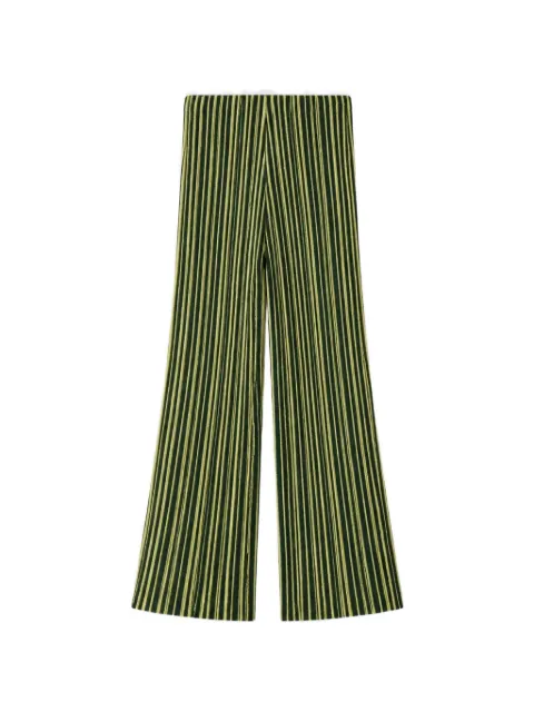 RETORI striped pleated-rib trousers Green 02WKNPA099LS05