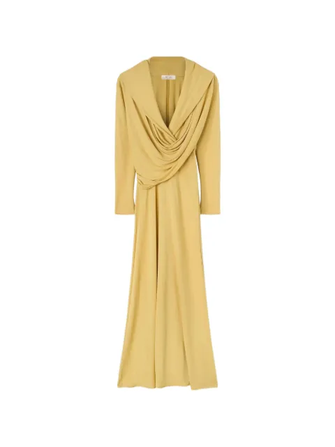 RETORI draped hooded maxi dress Yellow 04WFADR026VU00