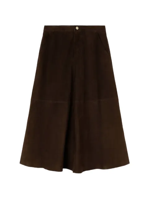 RETORI suede midi skirt Brown 03WFASK004KU00
