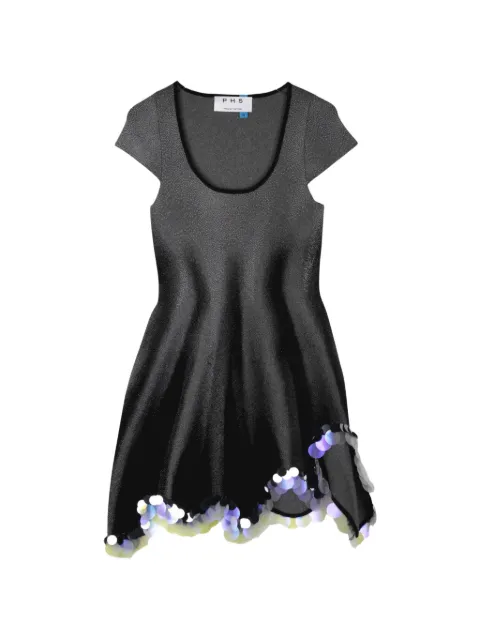 PH5 Zingel Flaslight sequin-embellished wavy-hem mini dress Black RE26DR025RFV