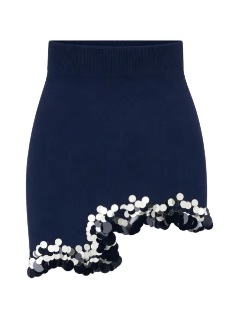 PH5 Casey wavy sequin-embellished mini skirt Blue RE26SK028NAV