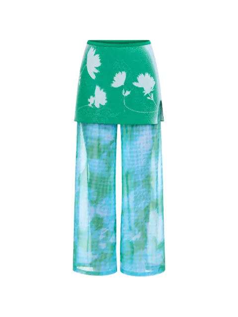 PH5 floral-print layered-panel trousers Green SS26PA014GRE