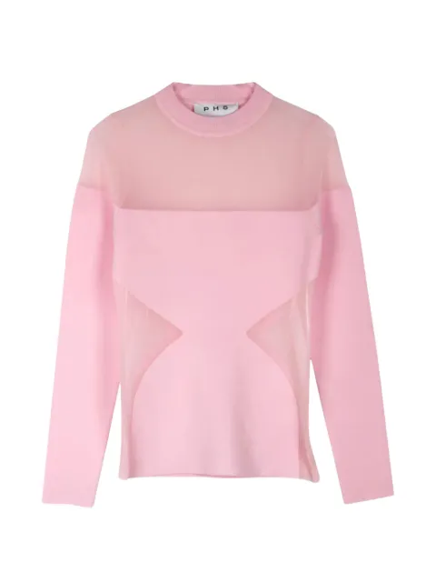 PH5 sheer-panel long-sleeve sweater Pink RE26TP005PIN