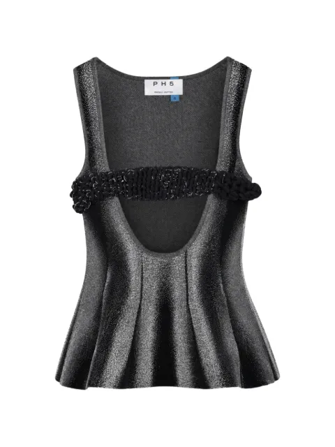PH5 reflective peplum tank top Black RE26TP019RFV