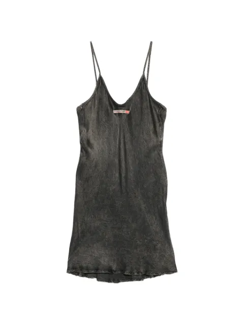 Diesel Cassidy acid-wash logo-patch mini dress Black A227790TKBS