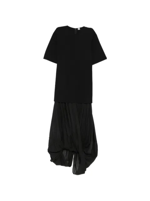 TOTEME asymmetric pleated maxi dress Black 253WRD0215YA0187