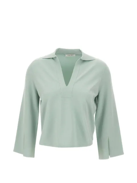 Kangra V-neck slit-sleeve T-shirt Green 193903239