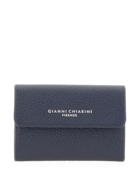 GIANNI CHIARINI Dollaro hammered leather wallet Blue PF6009GRNNAVY