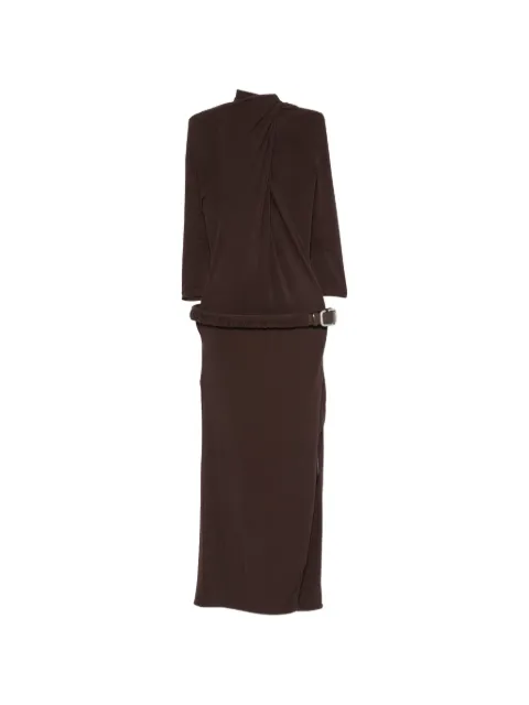 The Attico belted open-back maxi dress Brown 261WCW00309VVV115AA