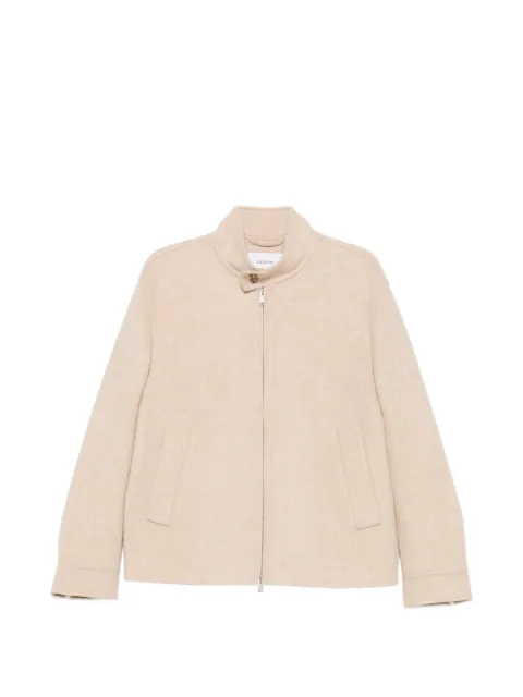 Lardini felted zip-up jacket Neutrals ACERBITACC67630