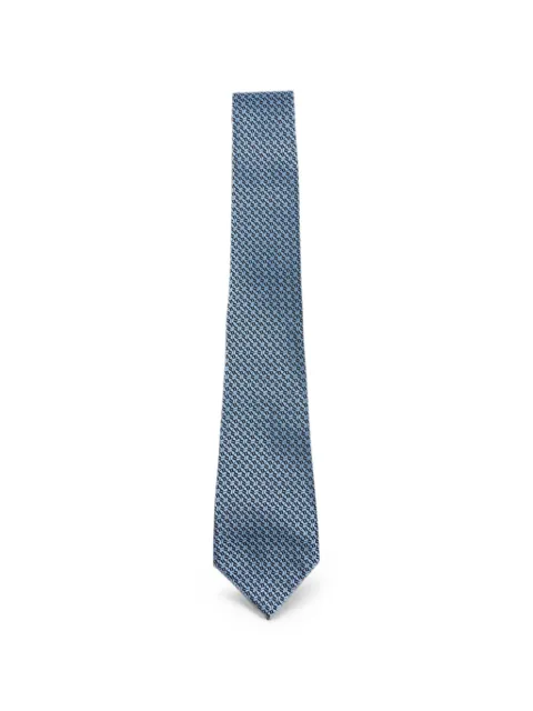 Zegna geometric-pattern silk tie Blue Z3C80TA31PB