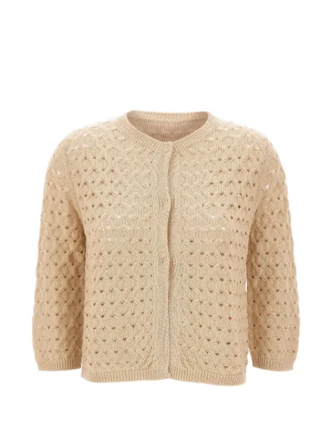 Kangra textured-knit cotton cardigan Neutrals 171658052