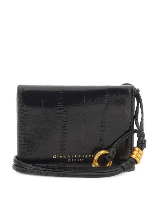 GIANNI CHIARINI eel-effect leather card holder Black PF5039