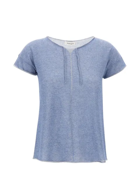 Kangra openwork drawstring sweater Blue 15402039516