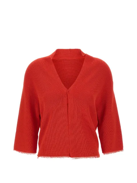 Kangra ribbed fringed-hem cardigan Red 151004085
