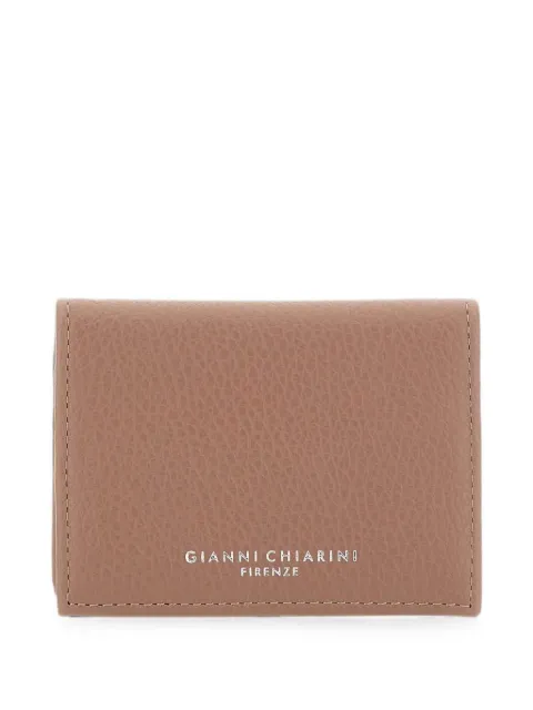 GIANNI CHIARINI Dollaro pebbled leather card holder Neutrals PF5039GRNMARABOU