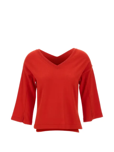 Kangra side-slit V-neck sweater Red 150302085