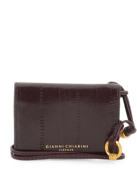 GIANNI CHIARINI eel-effect leather card holder Red PF5039EELANTIQUERUBY