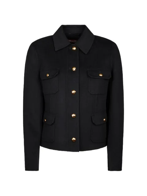 Max Mara button-up pocket-detail jacket Black 2626046011600