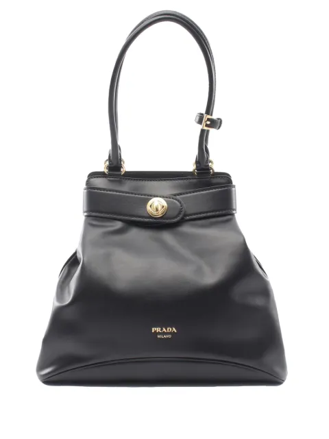 Prada Pre-Owned 2010-2026 Calfskin Etude Softy shoulder bag Black YQ7Z6RVZPLS7WJZA