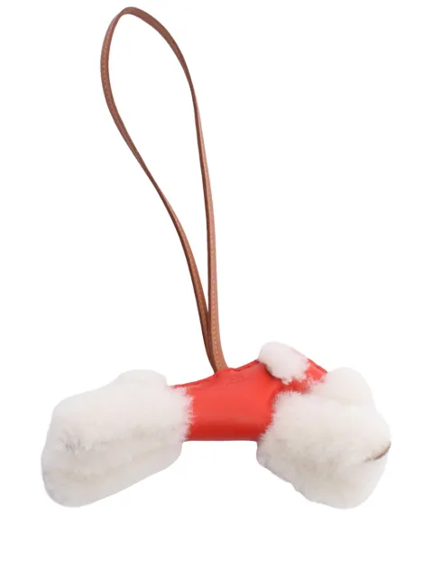 Hermès Pre-Owned 2025 Milo Lambskin and Shearling Budy Bag Charm key chain Red CXE930JMMXDHC4BC
