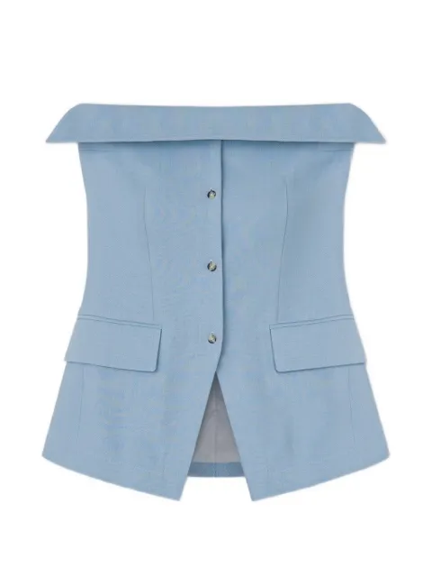 Nanushka Maleah strapless linen blouse Blue NW26SSTP37851