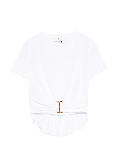 Elisabetta Franchi jersey T-shirt with jewel detail White MA00366E2