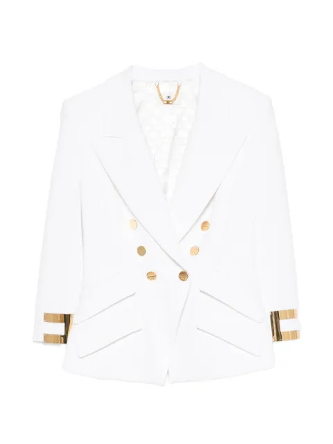 Elisabetta Franchi double-breasted three-quarter sleeve jacket White GI26866E2