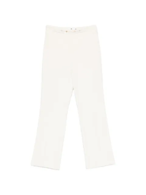 Elisabetta Franchi cropped logo-plaque trousers Neutrals PA19866E2