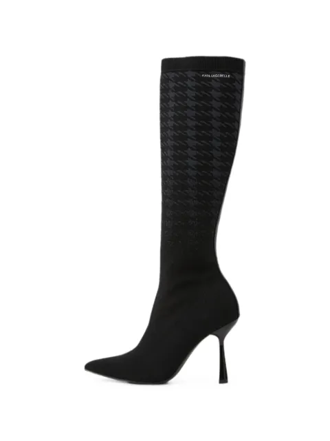 Karl Lagerfeld Pandara gradient high-leg knit boots Black KLL31390999