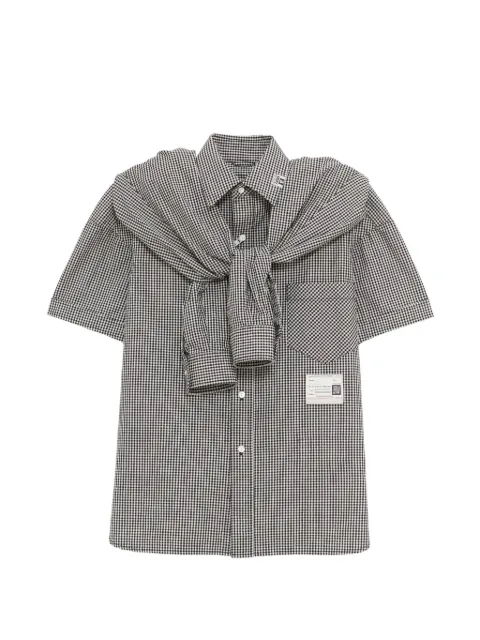 Maison MIHARA YASUHIRO gingham-pattern layered-design shirt Black A16SH086