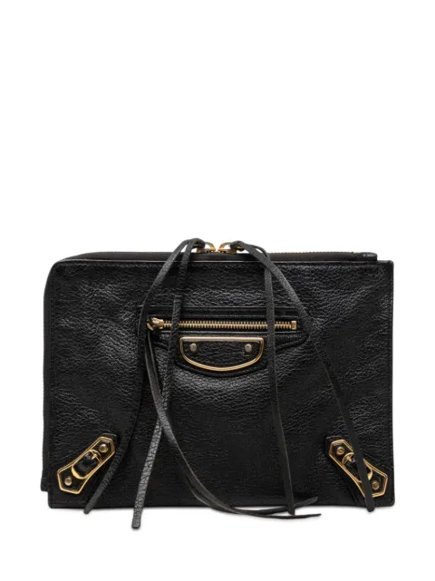 Balenciaga Pre-Owned 2016 Goatskin Motocross Classic Metallic Edge clutch bag Black O0KSJQDGA3I0PKTX