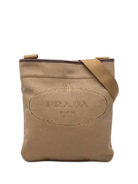 Prada Pre-Owned 2013-2026 Canvas Canapa Logo crossbody bag Neutrals GIRXV95WC335X65Y
