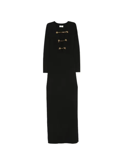 Elisabetta Franchi Red Carpet knit dress with jewel chains Black AM18S66E2