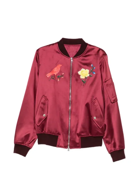 Alexander McQueen embroidered zip jacket Red 543229QMR15