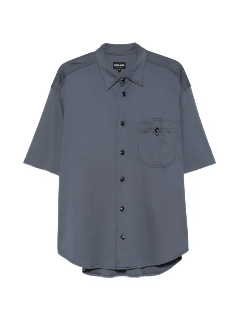 Giorgio Armani chest-pocket short-sleeve shirt Blue GM004110TE11721