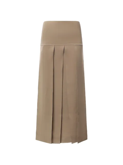 Alaïa midi pleated knitted skirt Neutrals AA9J2584K224D