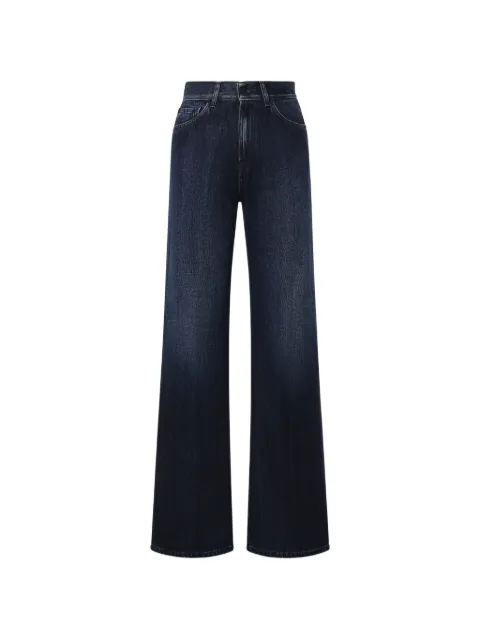 DONDUP logo-patch wide-leg jeans Blue DP619DF0310DMS2