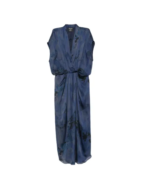 Giorgio Armani floral-print midi dress Blue GW003818TE22820