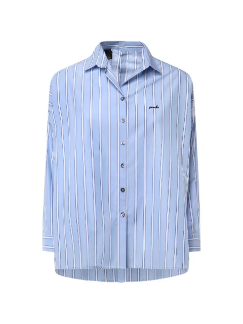 PINKO striped embroidered-logo shirt Blue 107320A3HU