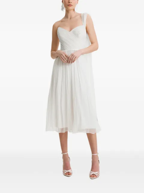FRAMBOISE one-shoulder pleated midi dress White PAGE