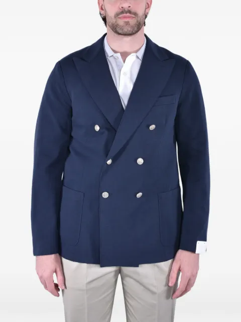 Eleventy double-breasted piqué jacket Blue M70GIAA02JAC25001