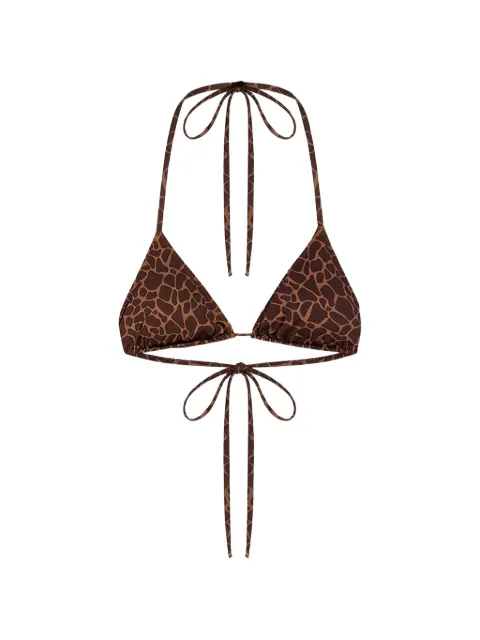 MC2 Saint Barth Leah animal-print triangle bikini top Brown LEH0001